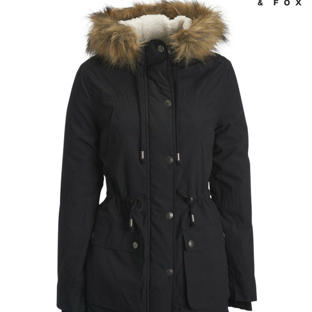 AERO Prince & Fox Sherpa Lined Parka Jacket Coat